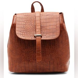 Boohoo Croc Tab Rucksack Cinch Backpack